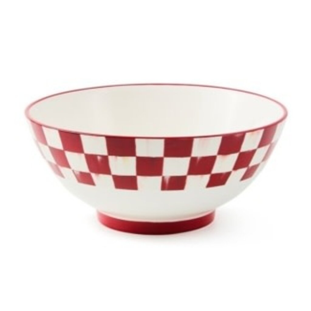 Mackenzie-Childs cherry check serving bowl