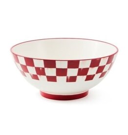 Mackenzie-Childs cherry check serving bowl