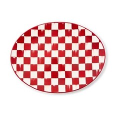 Mackenzie-Childs cherry check serving platter