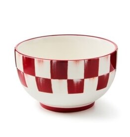 Mackenzie-Childs cherry check breakfast bowls, set of 4