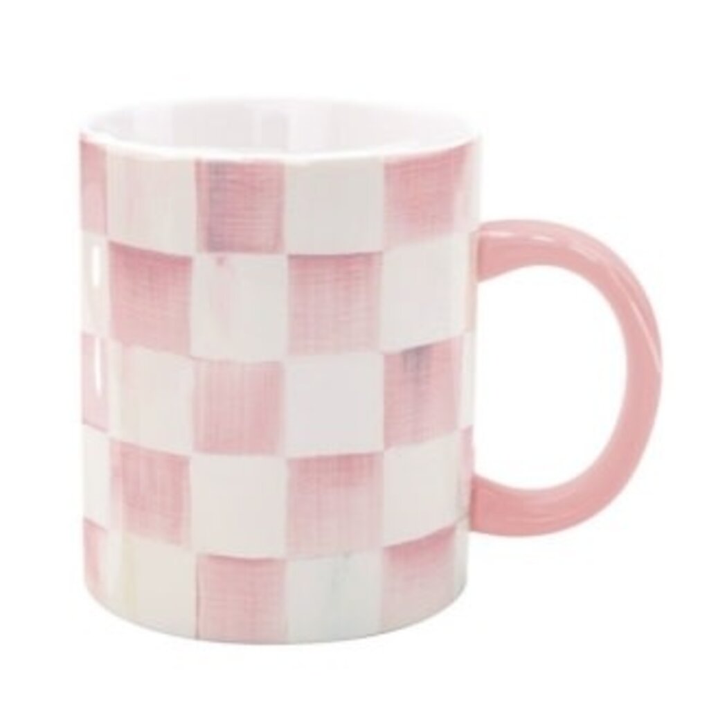 Mackenzie-Childs rosy check stoneware mug