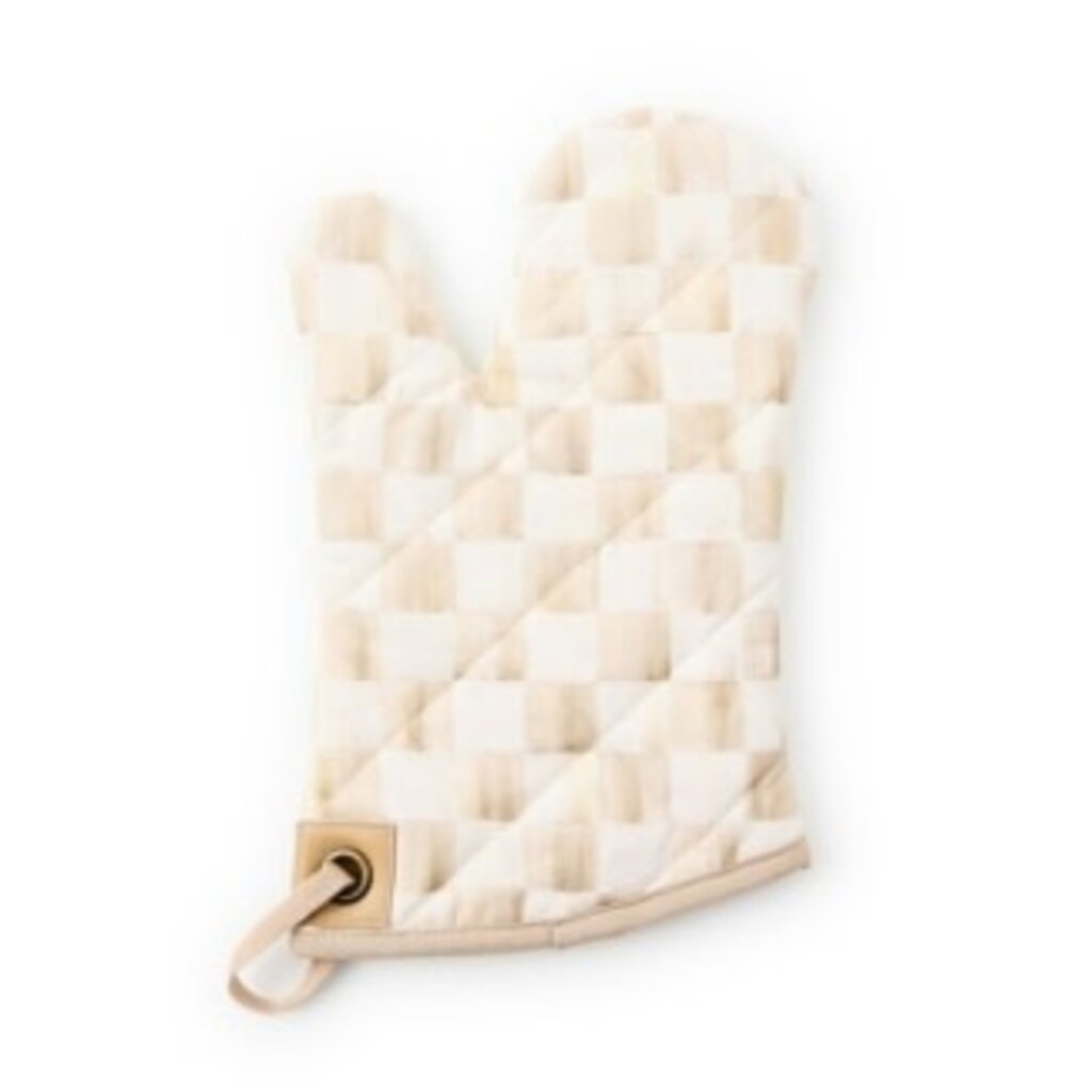 Mackenzie-Childs mocha check oven mitt