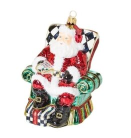 Mackenzie-Childs wish list santa glass ornament