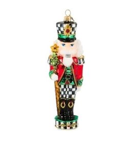 Mackenzie-Childs courtly classic nutcracker glass ornament