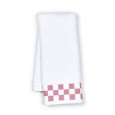 Mackenzie-Childs hand towel with rose check border