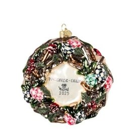 Mackenzie-Childs 2025 mackenzie-childs wreath glass ornament