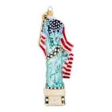 Mackenzie-Childs statue of liberty glass ornament