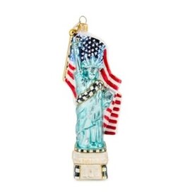 Mackenzie-Childs statue of liberty glass ornament