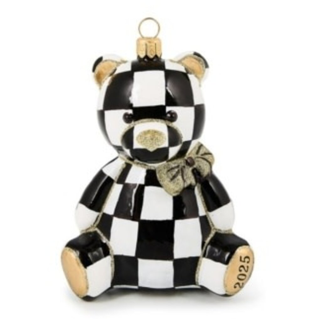 Mackenzie-Childs 2025 courtly bear glass ornament