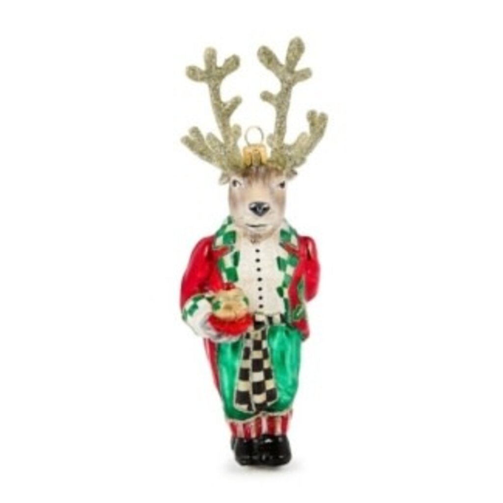 Mackenzie-Childs check it out reindeer butler ornament
