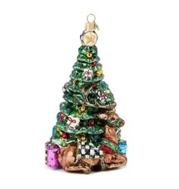 Mackenzie-Childs holiday forest tree glass ornament