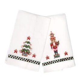 Mackenzie-Childs nutcracker & tree guest towels, set of 2