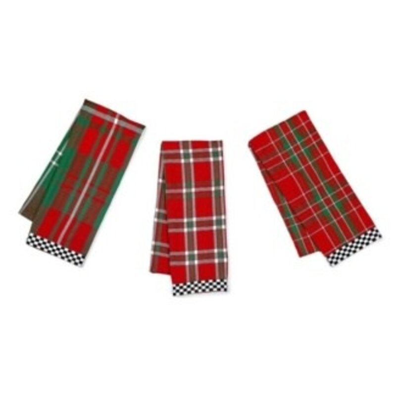 Mackenzie-Childs festive woven dish towels, set of 3