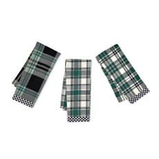 Mackenzie-Childs evergreen woven dish towels, set of 3