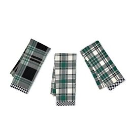 Mackenzie-Childs evergreen woven dish towels, set of 3
