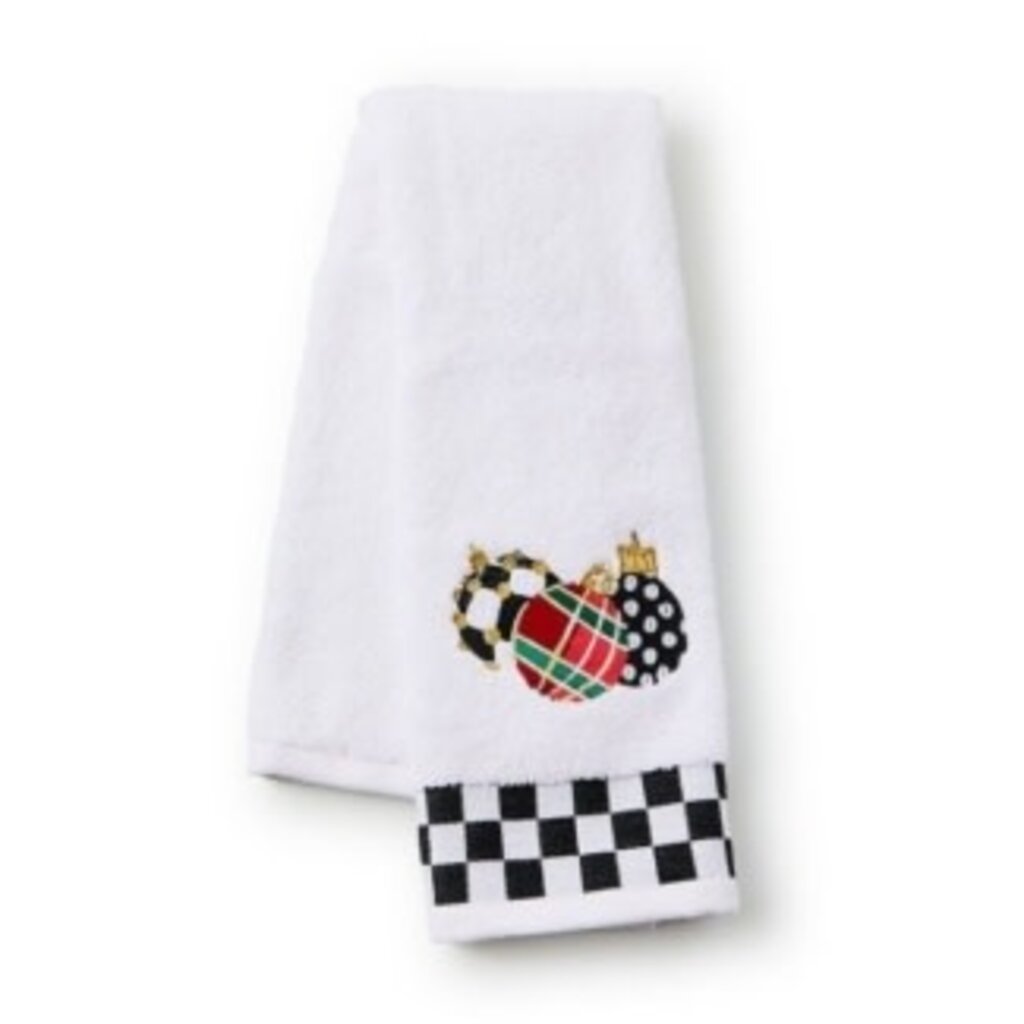 Mackenzie-Childs deck the halls ornament embroidered hand towel