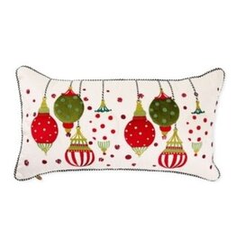 Mackenzie-Childs festive ornaments lumbar throw pillow