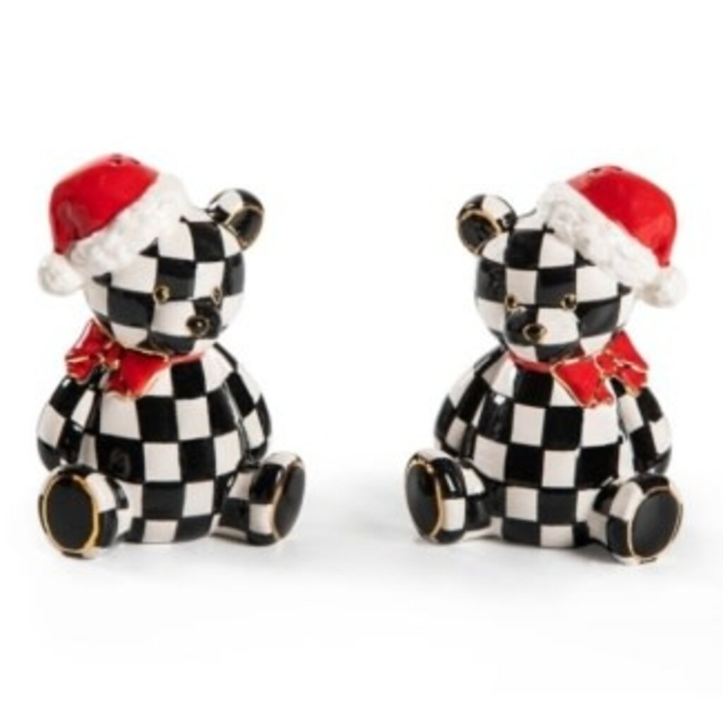 Mackenzie-Childs courtly santa bear salt & pepper set