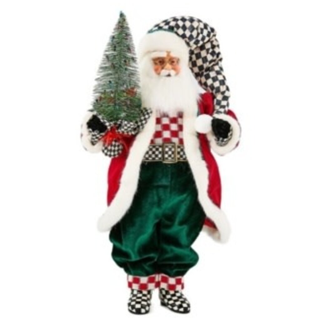 Mackenzie-Childs check it out fabric santa with tree
