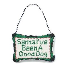 Mackenzie-Childs needlepoint dog lover ornament