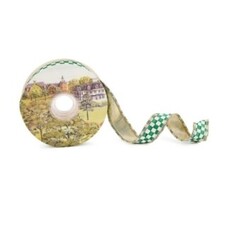 Mackenzie-Childs green check 1" ribbon