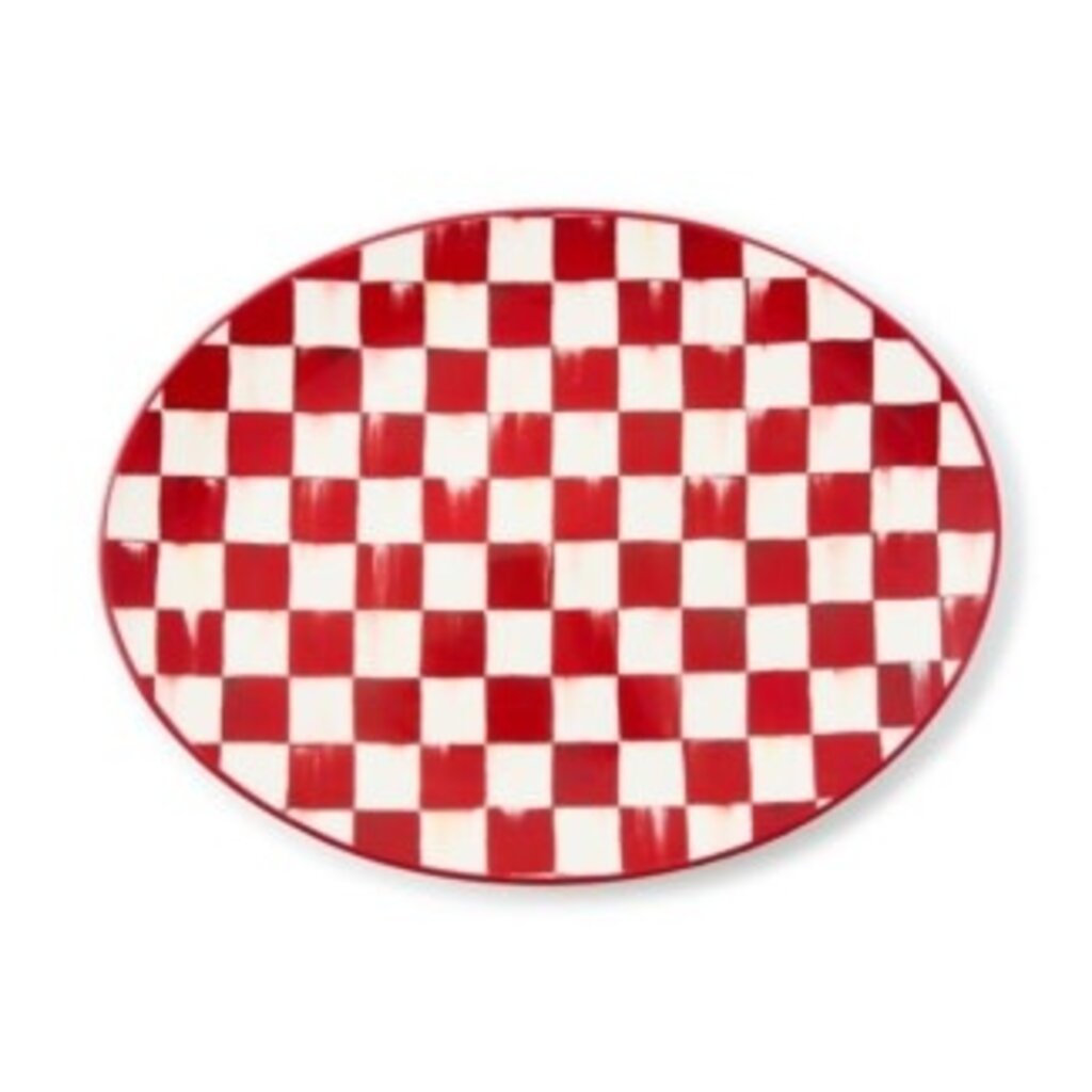 Mackenzie-Childs cherry check serving platter