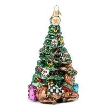 Mackenzie-Childs holiday forest tree glass ornament