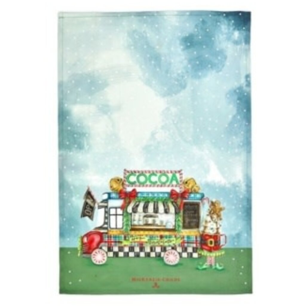 Mackenzie-Childs hot cocoa food truck dish towel