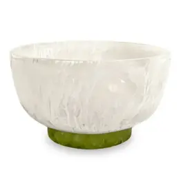 Beatriz Ball RESIN Rio Small Bowl with Base (white & green)
