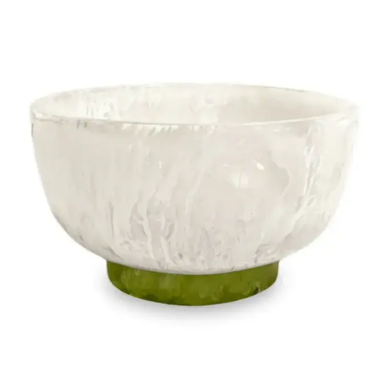 Beatriz Ball RESIN Rio Small Bowl with Base (white & green)
