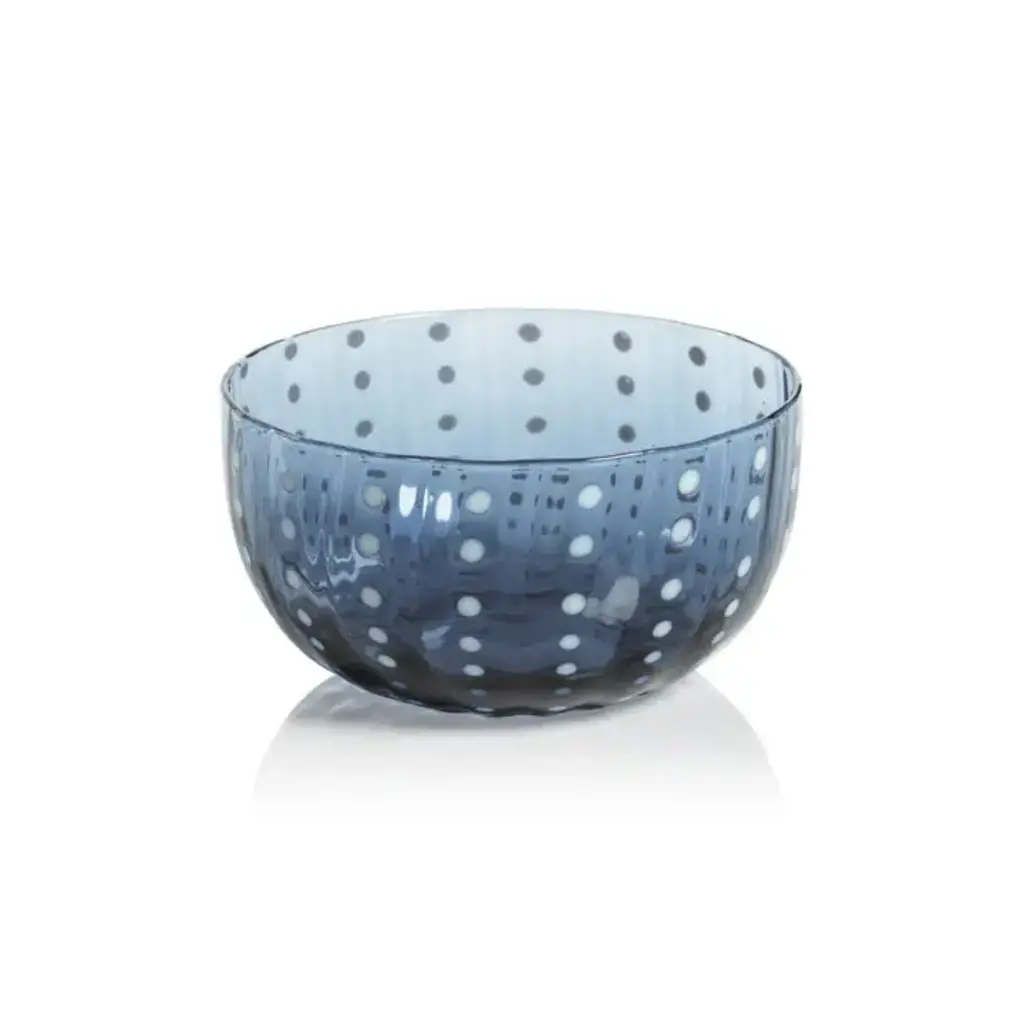 Portofino White Dot Condiment Bowl/Navy Blue