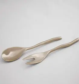 SIERRA MODERN Maia Small Salad Servers (Shiny Gold)