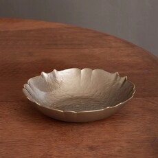 Beatriz Ball Glass Medium Round Bowl (Taupe and Gold)