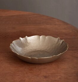 Beatriz Ball Glass Medium Round Bowl (Taupe and Gold)