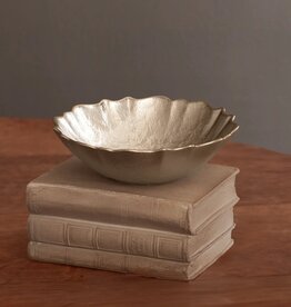 Beatriz Ball Glass Small Round Bowl (Taupe and Gold)