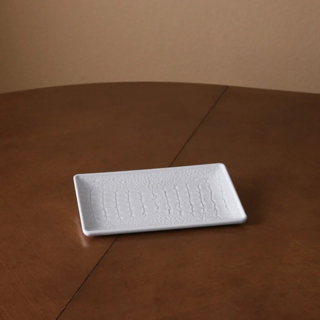 Beatriz Ball VIDA Croc Small Rectangular Tray, White