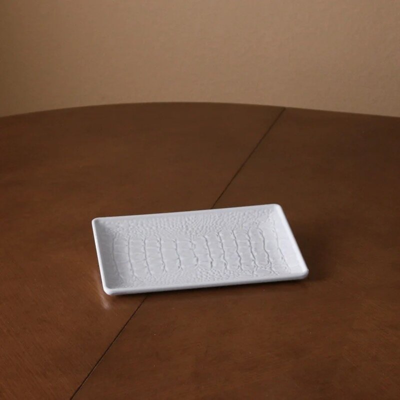 Beatriz Ball VIDA Croc Small Rectangular Tray, White