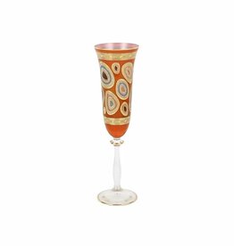 Vietri Regalia Orange Champagne Glass
