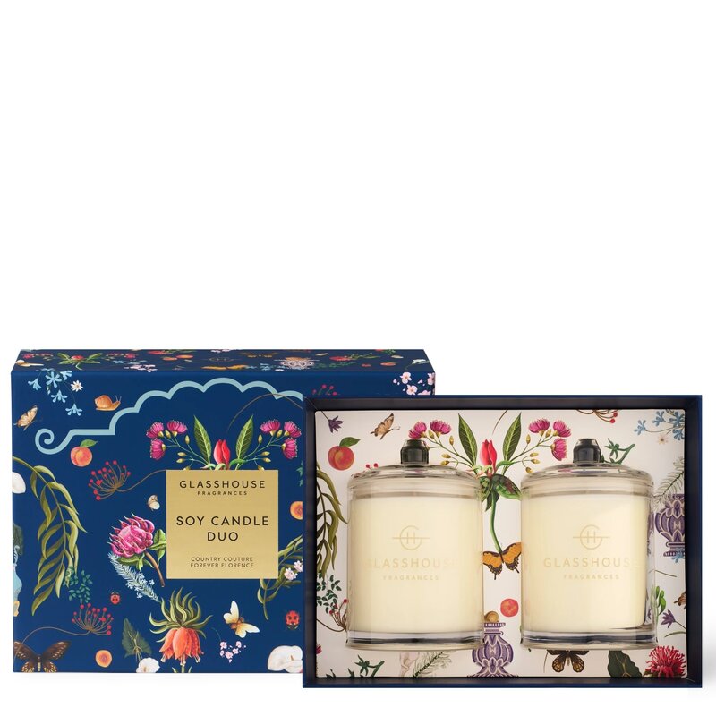 Glasshouse Fragrances Candle Duo- Country Couture & Forever Flore