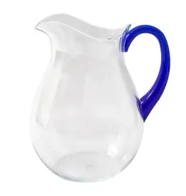 Acrylic Pitcher in Clear with Cobalt Handle