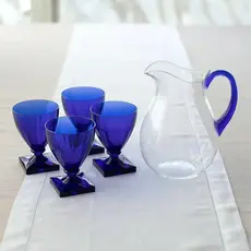Acrylic Pitcher in Clear with Cobalt Handle