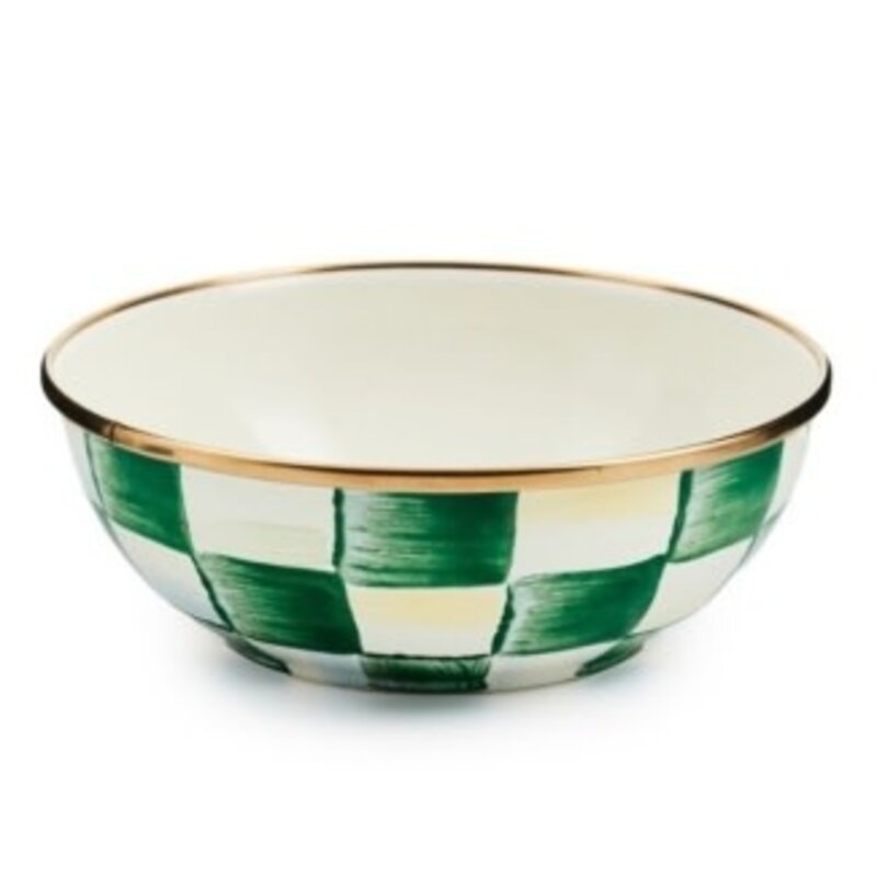 Mackenzie-Childs emerald check everyday bowl