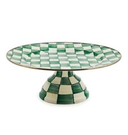 Mackenzie-Childs emerald check large pedestal platter