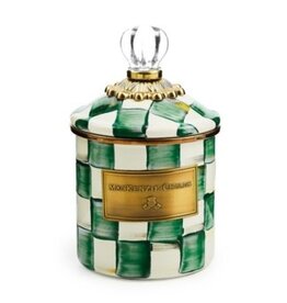 Mackenzie-Childs emerald check demi canister