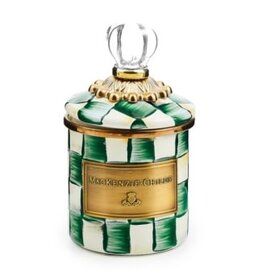 Mackenzie-Childs emerald check mini canister