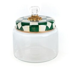 Mackenzie-Childs emerald check medium kitchen canister