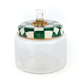 Mackenzie-Childs emerald check medium kitchen canister