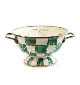 Mackenzie-Childs emerald check small colander