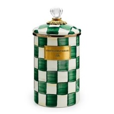 Mackenzie-Childs emerald check large canister