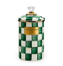 Mackenzie-Childs emerald check large canister